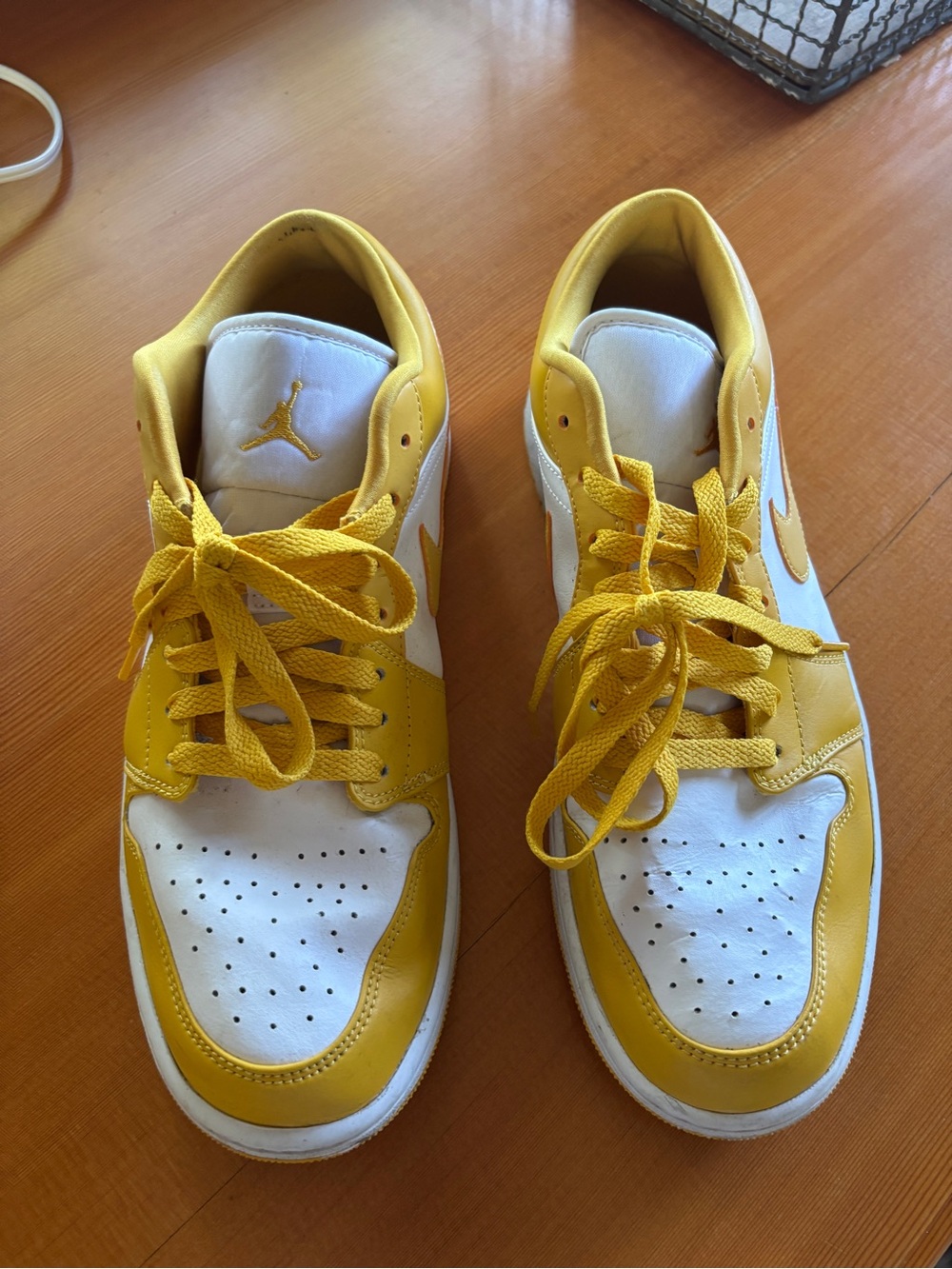Nike Yellow and White Low-Top Sneakers